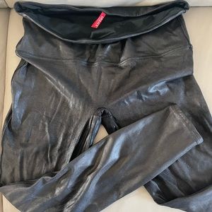 Spanx faux leather leggings, 1X